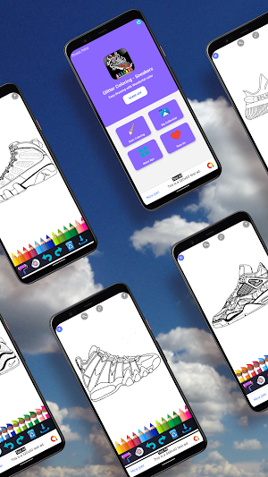 Glitter Coloring - Sneakers Screenshot 1