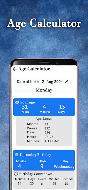Age Calculator - Date of Birth Screenshot 1