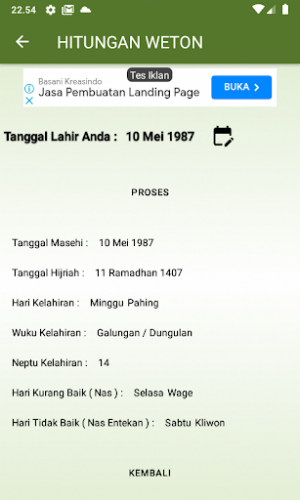 Hitungan Weton Jawa Kuno Screenshot 3