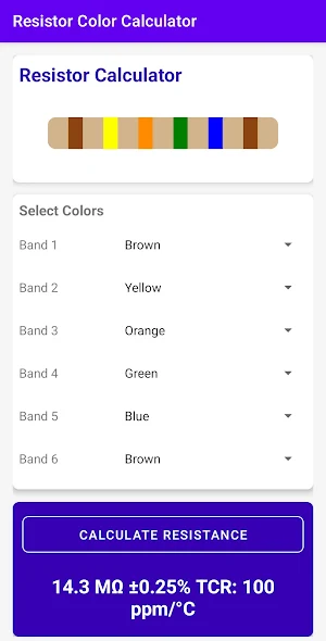 Resistor Color Calculator Screenshot 3
