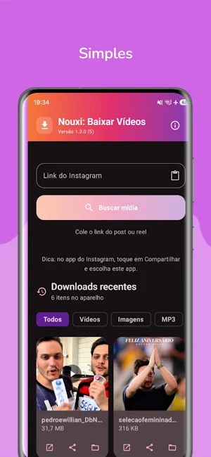 Nouxi: Baixar Vídeos Instagram Screenshot 0