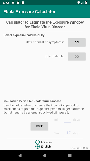 Ebola Exposure Window Calculator Screenshot 3