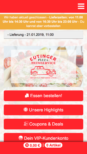 Eutinger Pizza Heimservice Screenshot 0