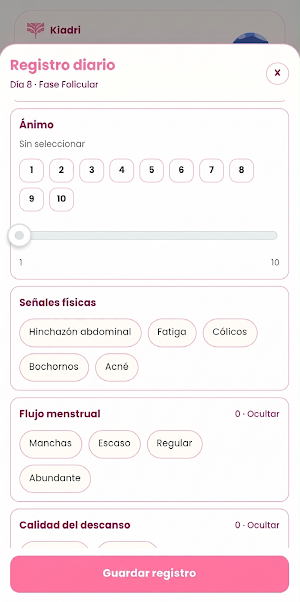 Kiadri: Bienestar y Ciclo Screenshot 0