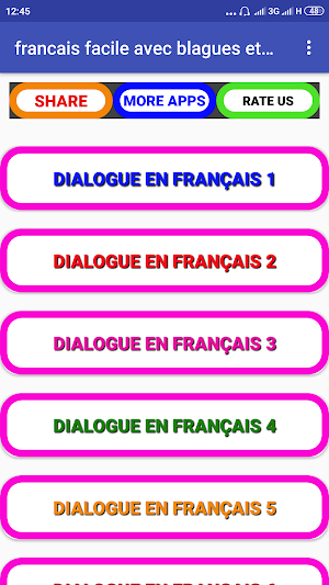 dialogues en français avec vocabulaires Screenshot 1