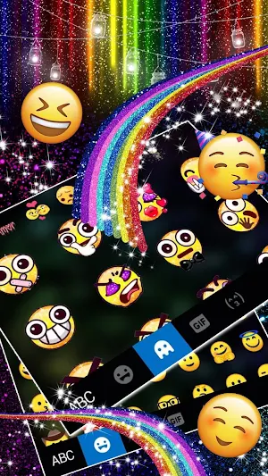 Rainbow Glitter Keyboard Theme Screenshot 2