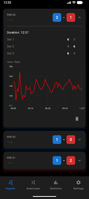 WristScore: Tennis & Padel Screenshot 2
