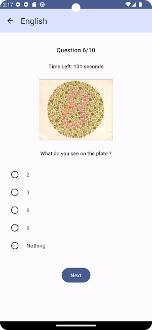 Colour Blindness Test Screenshot 2