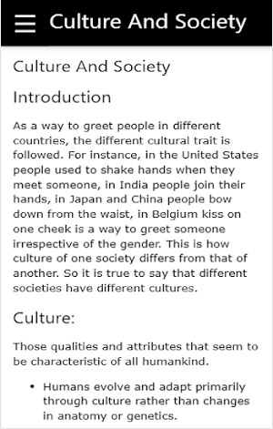 Culture and Society Screenshot 1