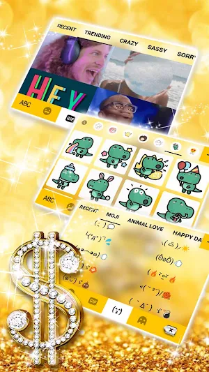 Golden Dollar Gravity Keyboard Background Screenshot 3