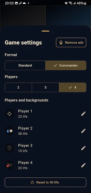 MTG Life Tracker Screenshot 2