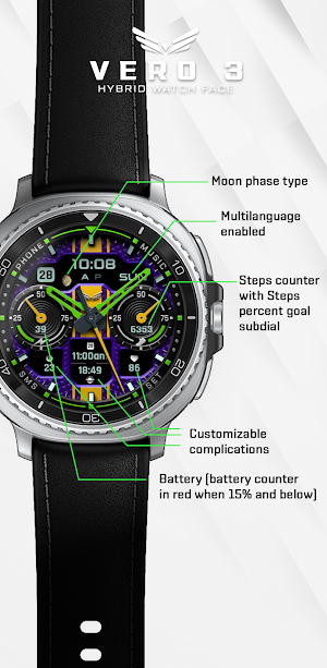 BLZ VERO 3 - Hybrid Watch Face Screenshot 2