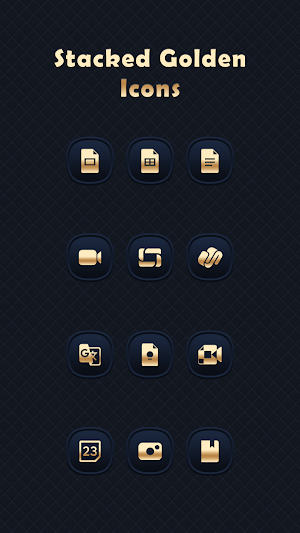Stacked Golden - Blue Icons Screenshot 1
