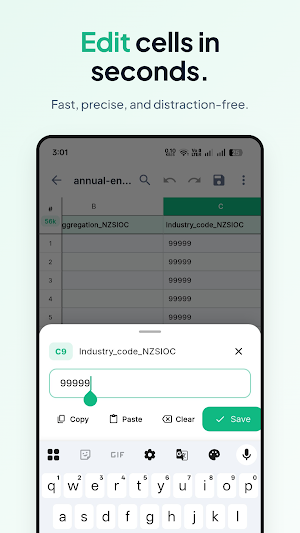 CSV Viewer & Editor - Fast Screenshot 1