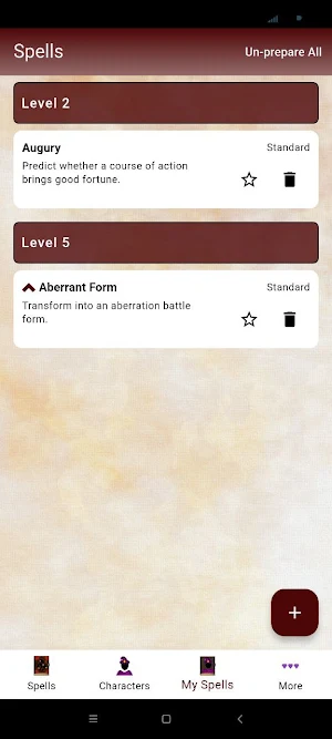 Pathfinder 2e Spellbook Screenshot 3