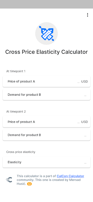 Cross Price Elasticity Screenshot 0