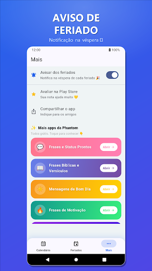 Calendário 2026 Feriados Screenshot 2