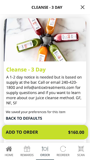 Antiox Juice Bar Screenshot 2