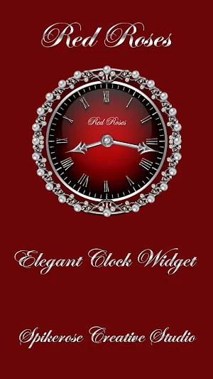 Red Roses Clock Widget Screenshot 0