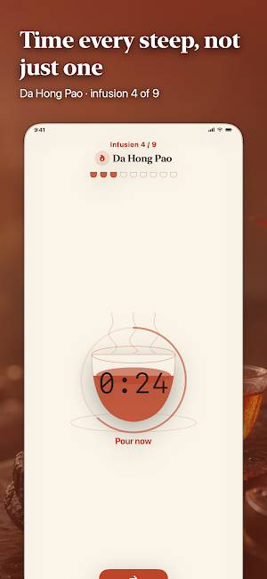 Nine Steep Tea Brew Timer Screenshot 0