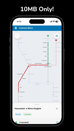 Offline Tashkent Metro Map Screenshot 1