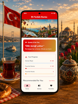 Learn Turkish B1 Stories Screenshot 0