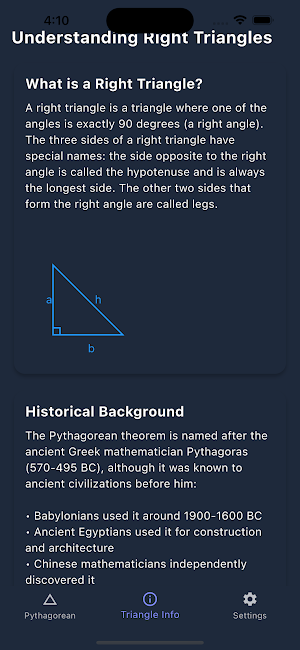 Pythagorean Calculator Screenshot 3