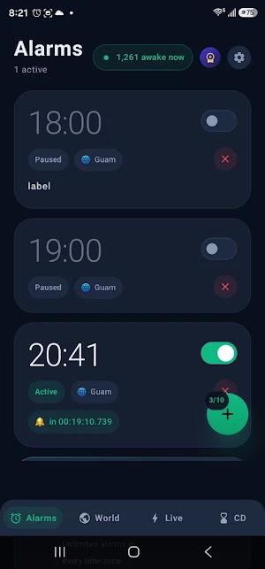 AlarmSphere: Global Timezone Screenshot 0
