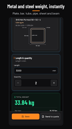 Fabora Steel Weight Calculator Screenshot 1