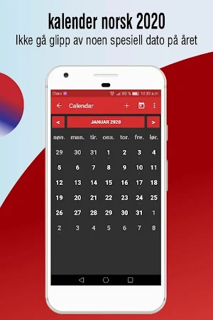 kalender norsk 2020, kalender med helligdager 2020 Screenshot 2
