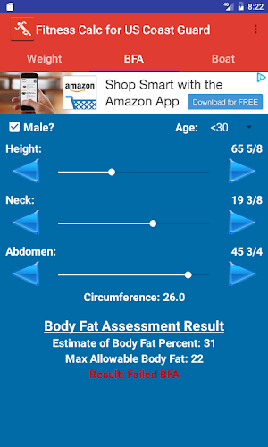 Fitness Calc-Coast Guard Screenshot 1
