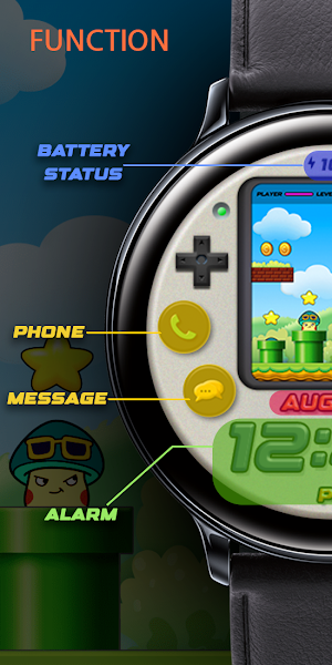 Retro Mushroom Game_Watchface Screenshot 1