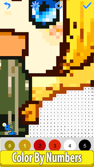 Anime Dolls Color by Number - Pixel Art Coloring Screenshot 2