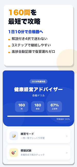 健康経営アドバイザー 合格ドリル Screenshot 0