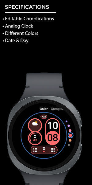 Night 32D - Digital Watch Face Screenshot 3