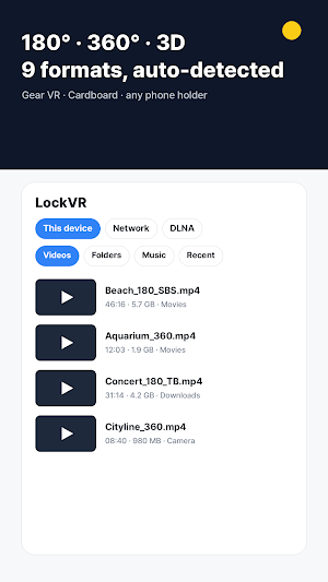 VR Player DLNA Vault - LockVR Screenshot 2