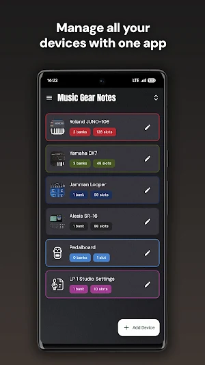 Music Gear Notes Screenshot 1
