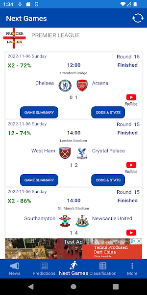 Predictions Premier League Screenshot 1