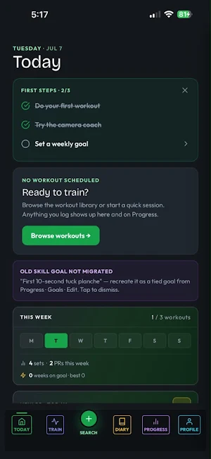 Kalox - Calisthenics Tracker Screenshot 3
