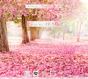 Cute Wallpaper Double-flowered Cheery Trees Theme Screenshot 0