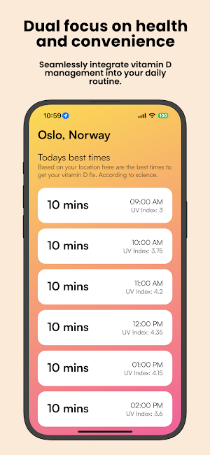 Sunshine - Vitamin D tracker Screenshot 3