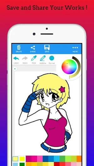 Beautiful Anime Girls Coloring Screenshot 1