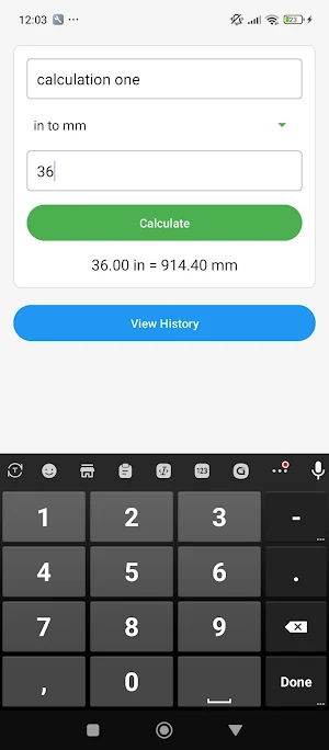 Inches to mm converter Screenshot 0