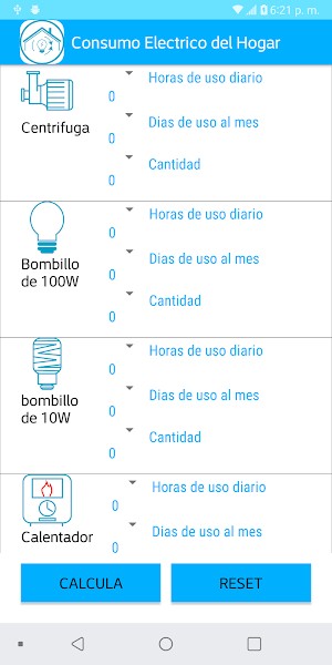 Consumo Eléctrico del Hogar Screenshot 0