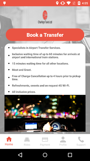 Charleys Taxis Ltd Passenger Screenshot 0