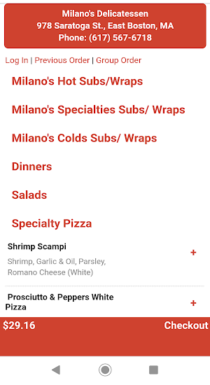 Milano's Delicatessen Screenshot 3