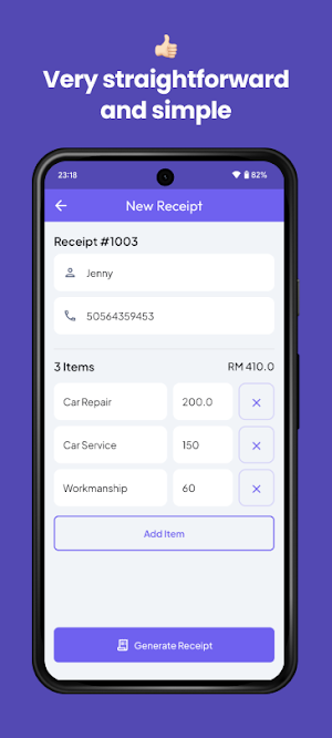 Simplest Receipt Maker Screenshot 1