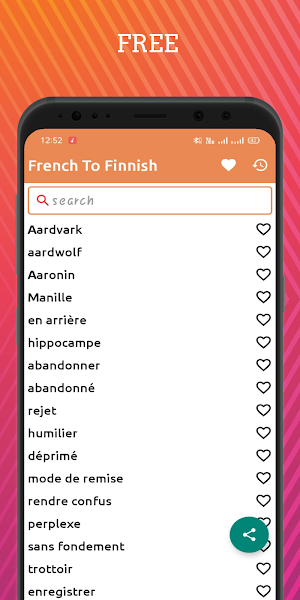 French To Finnish Dictionary Offline Screenshot 0