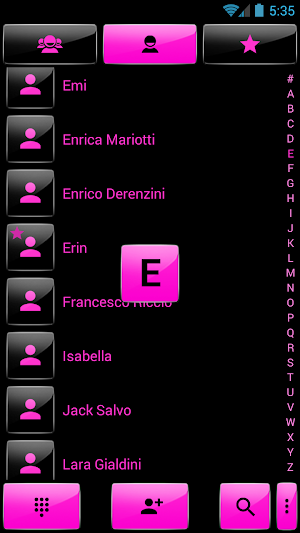 Dialer Gloss Black Pink Theme Screenshot 2