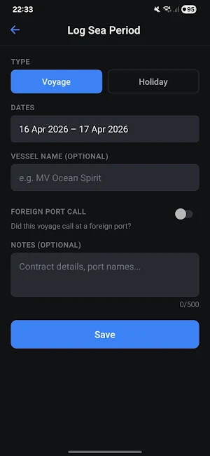 SeaClaim: Seafarer Tax Tracker Screenshot 2